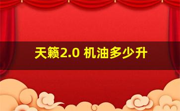 天籁2.0 机油多少升